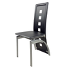 5-Piece Glass Dining Set for 4 with PU Leather Chairs
