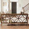 Long Industrial Console Table with 2-Tier Shelf