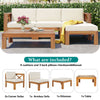 5-Piece Outdoor Sectional Sofa Set Solid Acacia Wood Beige with