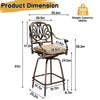 Elizabethan Cast Aluminum Outdoor Swivel Bar Stools, Set of 2