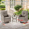5-Piece Outdoor Patio Set, Gray Wicker Swivel Rockers