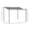 Cream White 10' x 10' Steel Pergola Gazebo with Canopy