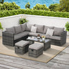 Outdoor Wicker Conversation Set 6-piece set with Cushions for Patio,