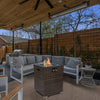 FlameHaven Wicker Propane Fire Pit Column with Glass Wind Guard