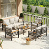 Oversized Aluminum Patio Furniture Set with Thick Cushions
