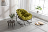 Hand-Woven Rattan Outdoor Rocking Chair, Olive Green