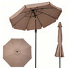 Brown 10Ft Scalloped Patio Umbrella With Push Button Tilt