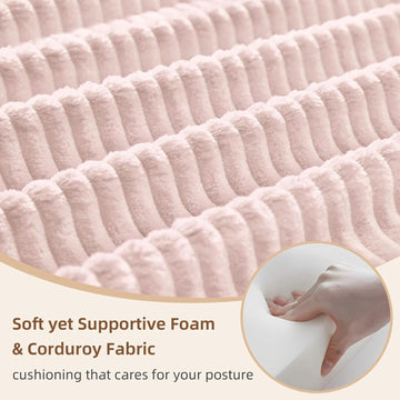 Queen-Size Convertible Sofa Bed, Pink Corduroy Folding Frame