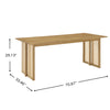 Rubberwood Dining Table with Rattan Accents, Seats 6