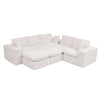 Modern Boucle L-Shaped Sectional Sofa with Two Moveable Ottomans,