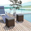 2 Piece Wicker Outdoor Ottomans With Cushions