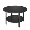 31.5" Round 2-Tier Coffee Table with Open Storage Shelf