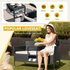 Outdoor Patio 2 Seat Loveseat Set With Built Table Beige