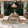 Farmhouse 5-Piece Outdoor Acacia Wood Dining Set for 4, Rustic Patio