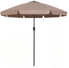 Brown 10Ft Scalloped Patio Umbrella With Push Button Tilt