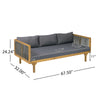 Outdoor Wicker Loveseat — 2 Piece Patio Set, Dark Grey Rope Back