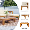 5-Piece Outdoor Sectional Sofa Set Solid Acacia Wood Beige with