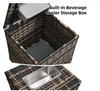 Wicker 4-Piece Conversation Set with Cooler Storage Box