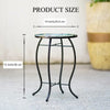 Floral Patio Side Table, Small Outdoor Glass End Table
