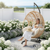 Extra-Wide U-Base Hanging Egg Chair with 8-Inch Cushion