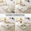 78-Inch Convertible Sleeper Sofa in Beige Corduroy