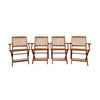 Foldable Patio Dining Set, 4 Folding Chairs, Indoor And Outdoor Universal, Teak