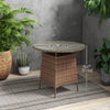 31.5" Outdoor Round Patio Table With Umbrella Hole