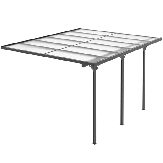 12' x 10' Aluminum Hardtop Pergola with Polycarbonate Roof, Gray