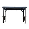 Hardtop Grill Gazebo with Steel Roof & Side Shelves, Gray