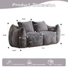 Oversized Bean Bag Lounge Chair with Pillows, Grey