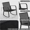 Three-Piece Patio Bistro Set with Rocking Chairs and Cushions, Beige