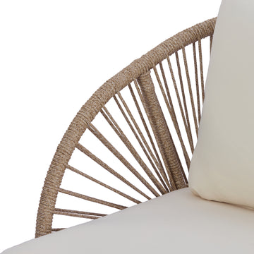 Acacia Curved Tub Loveseat & Slatted Coffee Table Set
