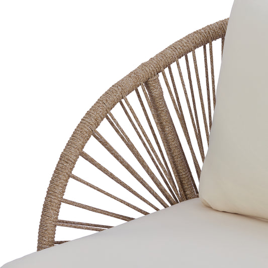 Acacia Curved Tub Loveseat & Slatted Coffee Table Set