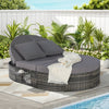 Rattan Round Daybed with Adjustable Backrests