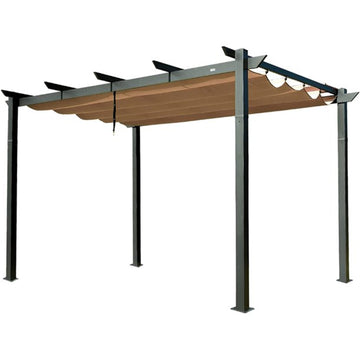 Retractable Aluminum Pergola with Sun Shade Canopy