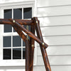 Adirondack Swing Chair, 2-Seat Freestanding Solid Wood, Outdoor