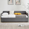 Twin Daybed With Trundle CharcoalGray Uphol stered Finish-2