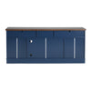 Blue 67" TV Console with Glass Doors & Storage