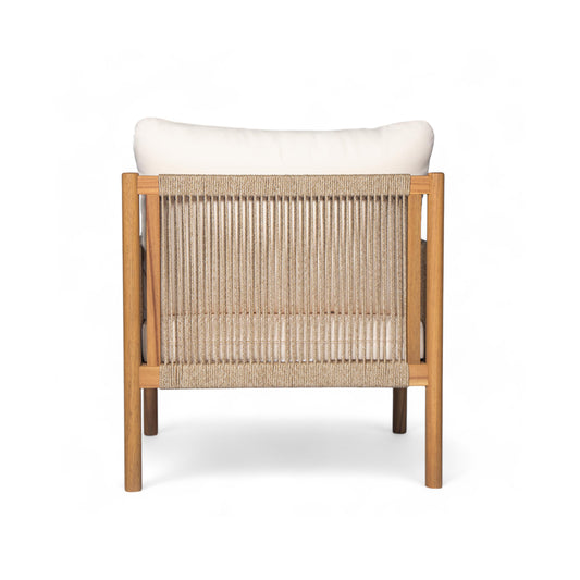 Woven Lounge Chair with Solid Wood Frame