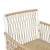 Acacia Outdoor Dining Set — 5-piece with 67-inch acacia wood table and four cushioned rattan chairs
