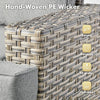Dark Gray Wicker 6-Piece Cushioned Patio Sectional Set