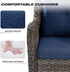 5-Piece Wicker Patio Furniture Set with Cushions