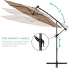 10-Foot Solar LED Offset Patio Umbrella with Easy Tilt