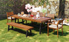 Acacia Wood Outdoor Dining Set — 7 Piece, Seats 8