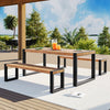 3-Piece Acacia Wood Outdoor Conversation Set for Patio and Garden