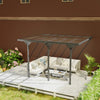 12' x 10' Aluminum Hardtop Pergola with Polycarbonate Roof, Gray