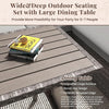 7 Piece Outdoor Patio Sectional Set All Weather Wicker Grey Cushions