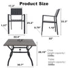 5-Piece Square Patio Dining Set with 37.8-Inch Wood-Grain Table and 4