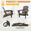 Folding HDPE Adirondack Chair with Cup Holder, Brown
