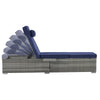 Rattan Chaise Lounge Set of 2 with Side Table
